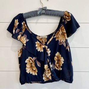 Off the Shoulder Floral Crop Top (S)